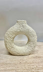 Textured White Donut/Geo Vase