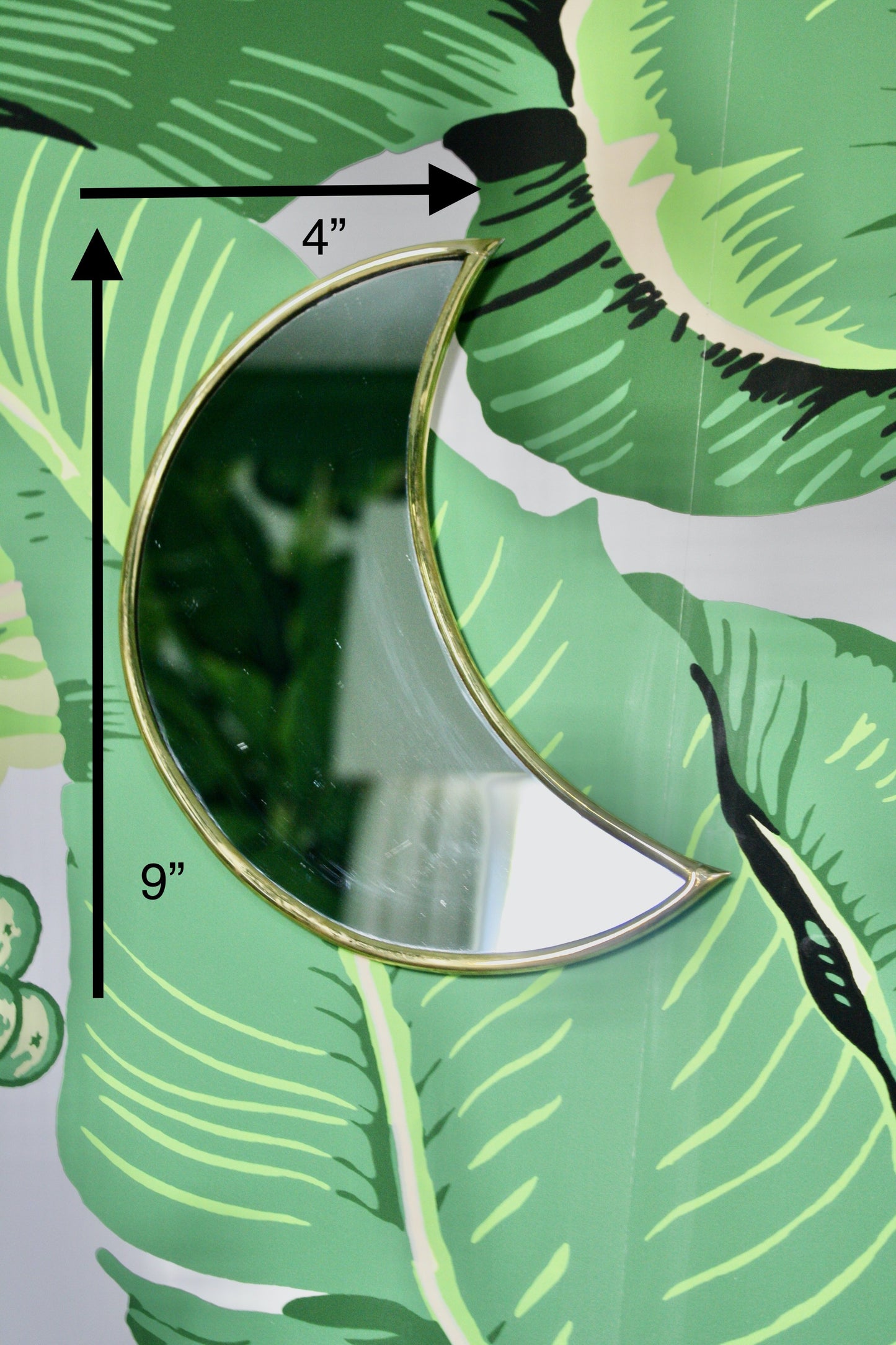 Crescent Moon Brass Mirror