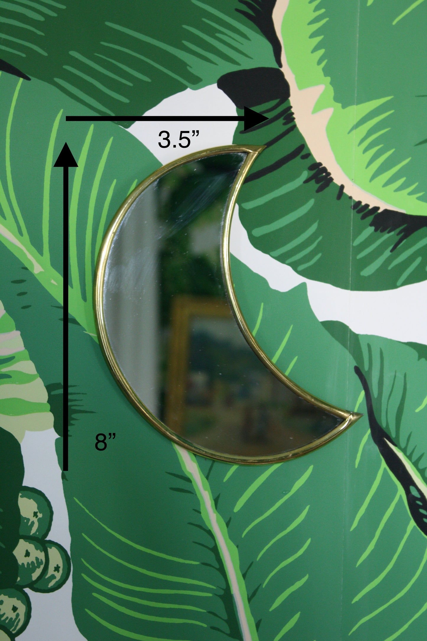 Crescent Moon Brass Mirror