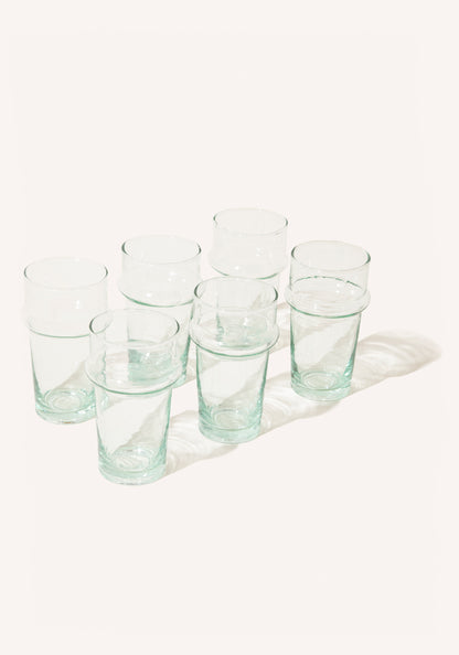 Crystal Blue Water Glasses - 6