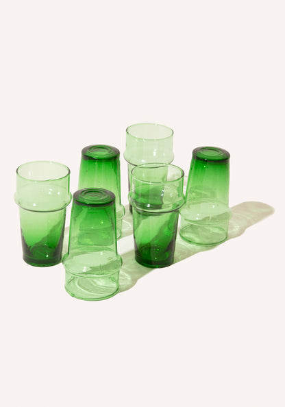 Palm Green Water Glasses - 6
